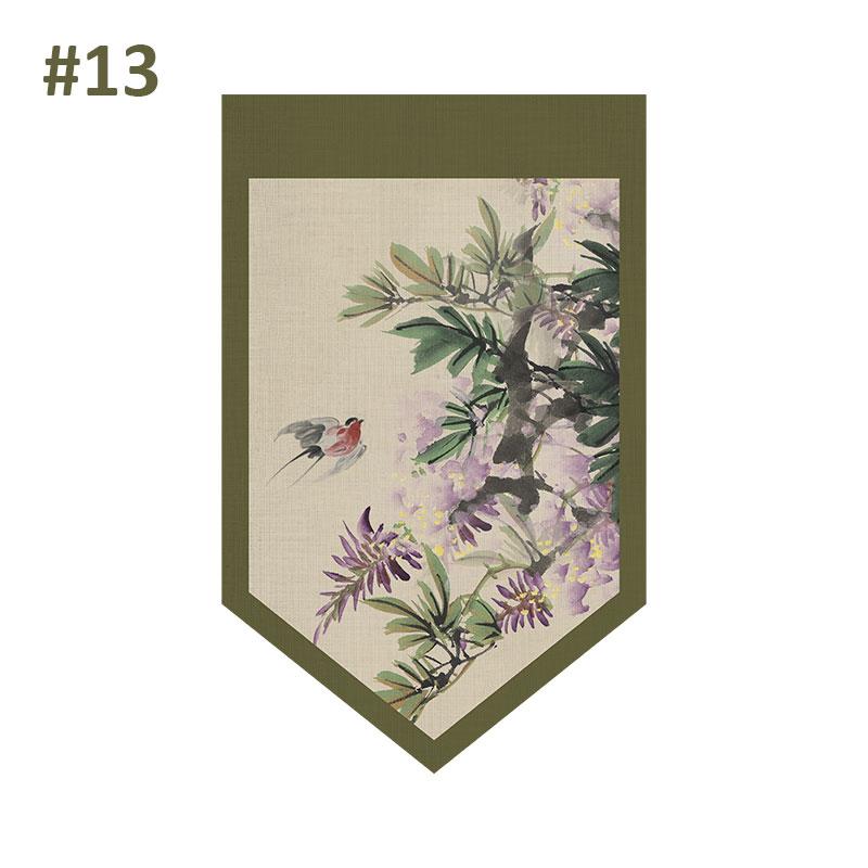New Chinese Door Curtain Hanging Flag Teahouse Living Room Decoration Shade Curtain Partition Kitchen Door Short Half Curtain