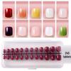 240-Piece Set: Assorted Color Toenail Tips & Nail Art Stickers for Natural Short Square Toe Nails