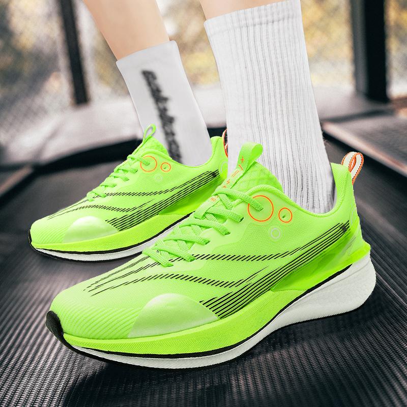 Men's Sneakers New Mesh Breathable Lightweight Train Sport Shoes Women Rebound Marathon Carbon Plate Couple Running Shoes