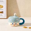 Couple with Lid Water Cup Hat Cute Creative Personality Ceramic Cup High Appearance Large Capacity Mug Set for Home Use