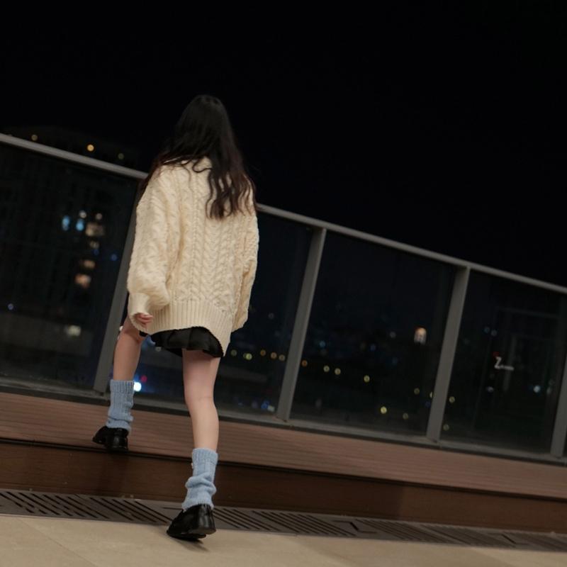 Damen Japanischer Stil JK Häkelstrick Kurze Beinwärmer Socken Einfarbige Süße 3D Florale Lockere Beinabdeckungen Stiefelmanschetten