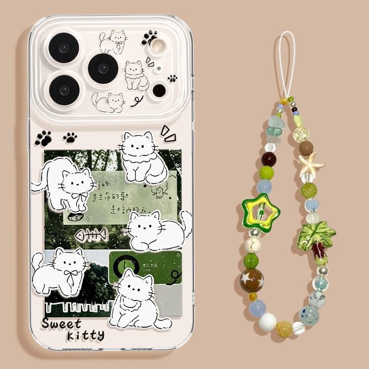 Transparent cat is suitable for Apple 11 mobile phone case, new iphone11promax soft case 11 Mori series 11 cute 11