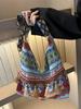 2025 Fashion Ethnic Tassel Canvas Shoulder Crossbody Tote - Large Capacity