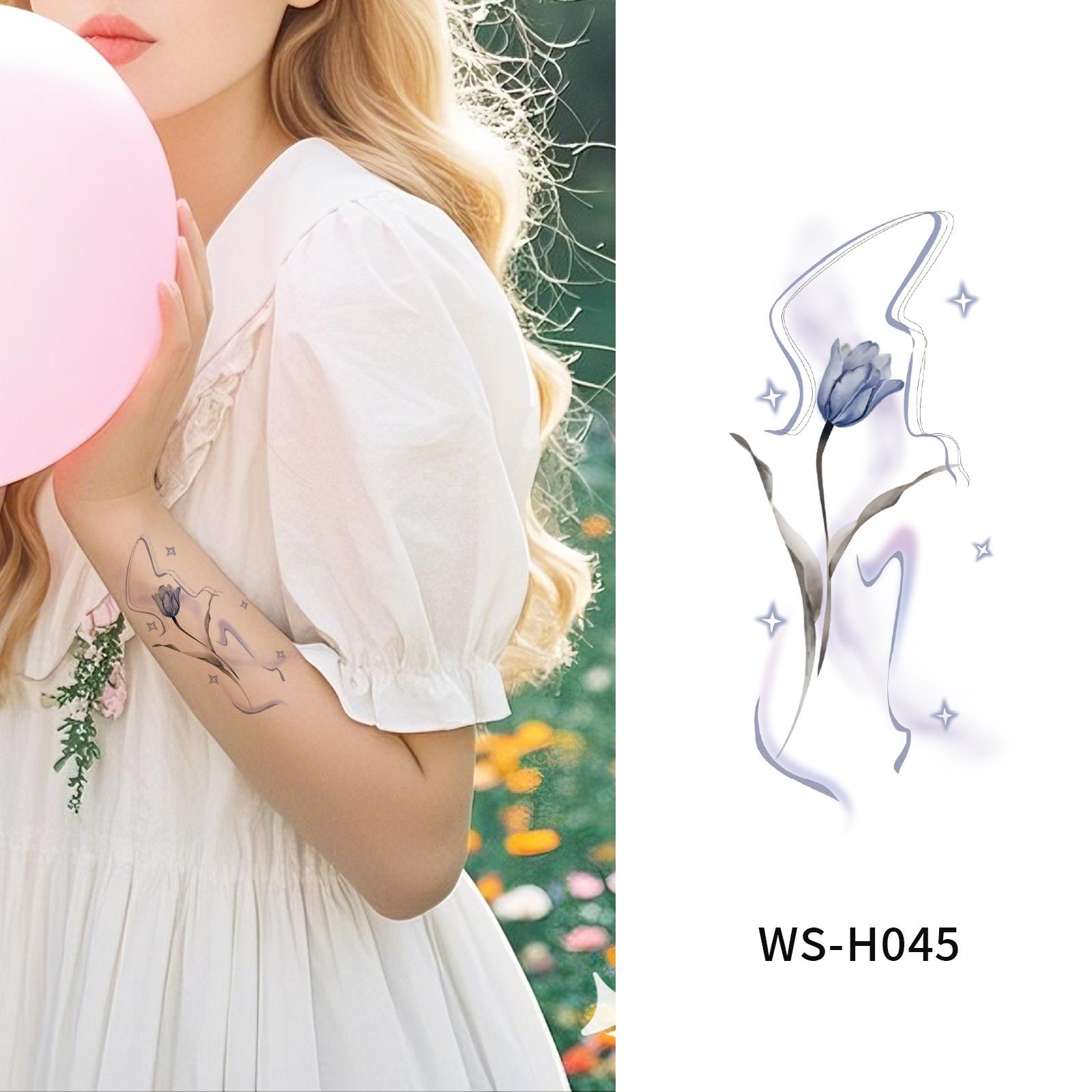 Эксклюзивные цветочные тату-наклейки для трансграничной продажи, водостойкие, для украшения при потении, красивые, высококачественные, имитация, персонализированные 120x76mm