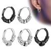 Stainless Steel Huggie Hoop Dangle Earrings Punk Hip Hop Vintage Feather Cross Spike Sword Triangle Drop Earrings for Men Wome