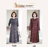 2026 Spring Retro Print Long Sleeve Knee-Length Dress for Middle-Aged and Elderly Moms - Stylish and Elegant Skirt