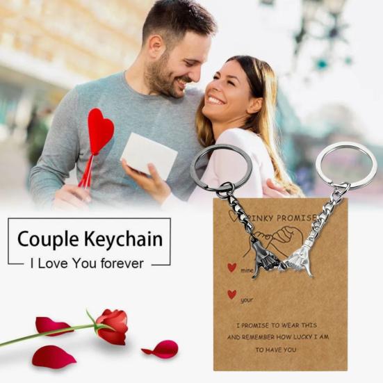 1 Pair Couple Keychain Hand In Hand Design Promise Matching Keychains Him Her Anniversary