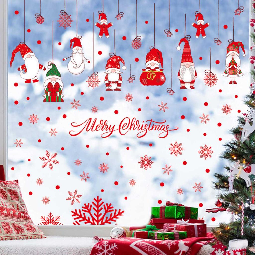 Christmas Decorations Holiday Party Decoration Window Stickers Pvc Static Stickers Window Decorations