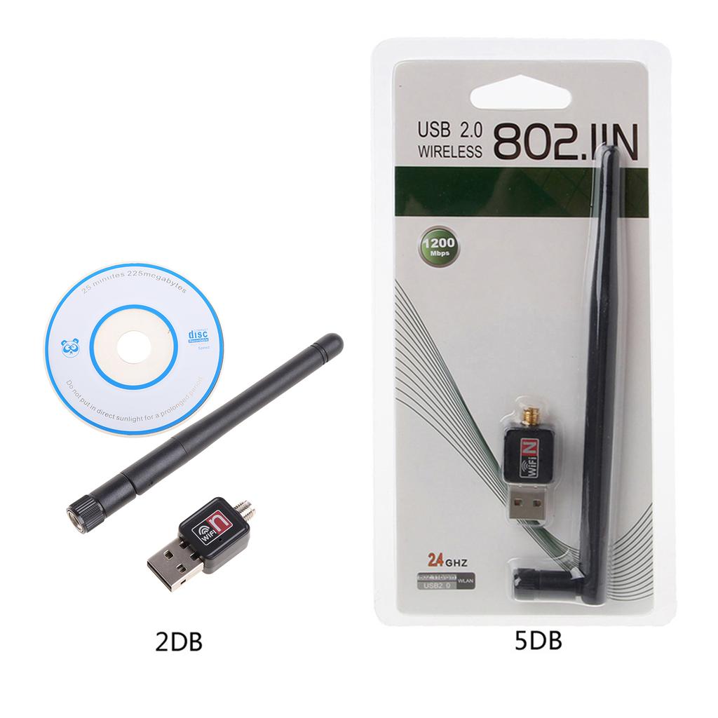 150Mbps USB WiFi Adapter for PC Wireless Network Adapter for Desktop High Gain 2dBi 5dBi Antenna, Supports Win11/10/8.1
