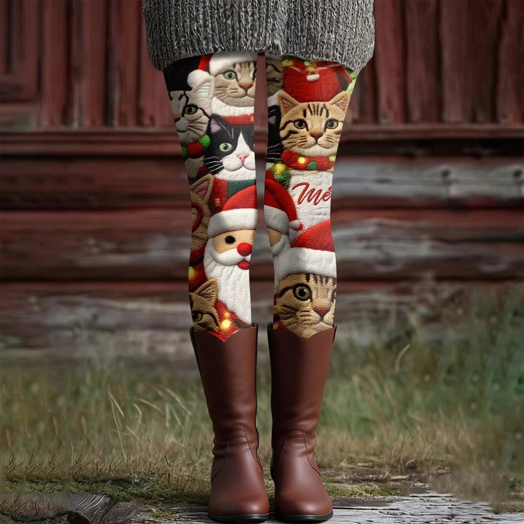 Women's Casual Fashion Outdoor Halloween Printed Slim Elastic Yoga Pants Cropped Pants