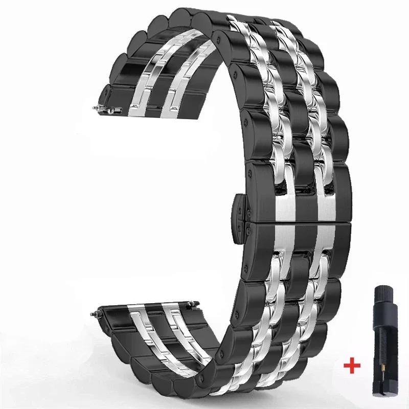22mm 20mm Band for Samsung Galaxy Watch 3 4 5 45mm Gear S3 46mm 42mm Active2 40 44mm Stainless Steel Strap for Amazift BIP 2 GTR