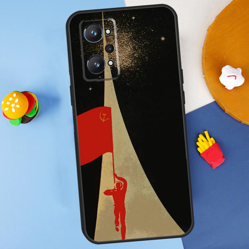 Red Soviet Union USSR Flag For Realme 11 10 12 13 14 Pro Plus GT 5 6 6T GT7 Pro C61 C53 C51 C21Y C25S C55 C67 C75 Case