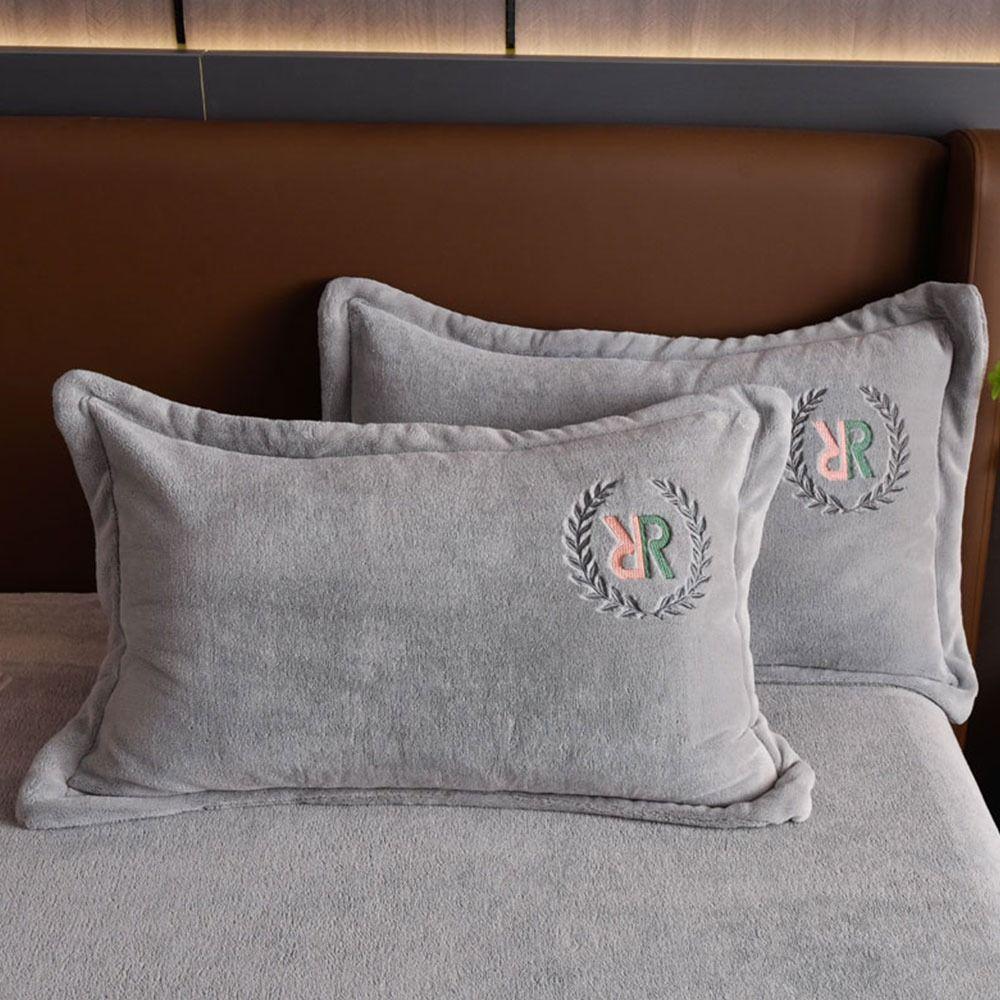 

1PC Thickened Pillow Case Plush Pillows Cover Bedding Flannel Pillowslip светло-серый