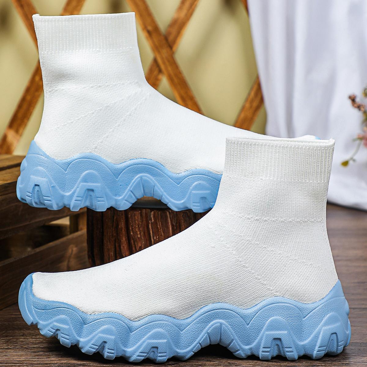 New fly-woven breathable socks shoes casual sports shoes outdoor couple trendy shoes 35