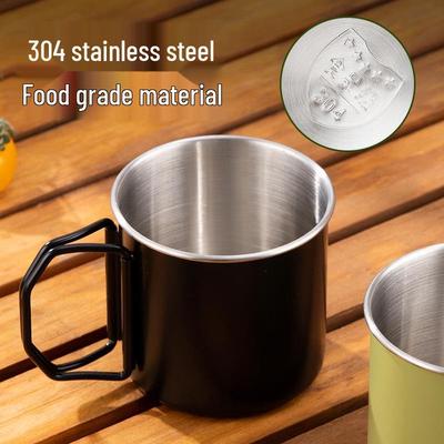 Tasse Pliante en Acier Inoxydable 304 - Accrochage Extérieur, Tasse Pliante pour Café, Thé, Camping et Eau