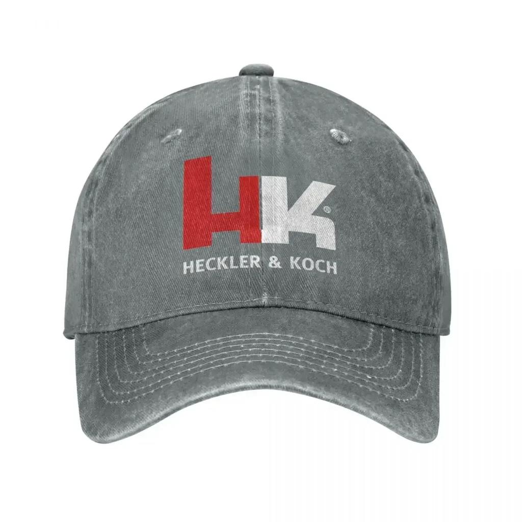 Casquette de Baseball Vintage Heckler Koch HK pour Hommes Femmes Denim Usé Lavé Snapback Chapeau Entraînements Chapeaux Souples Non Structurés Casquette