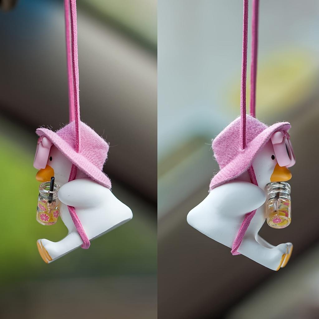 Cute Swinging Duck Car Ornament - The Perfect Car Accessory for Women