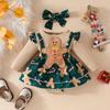 Infant Gingerbread Elf Christmas Romper with Snap Crotch