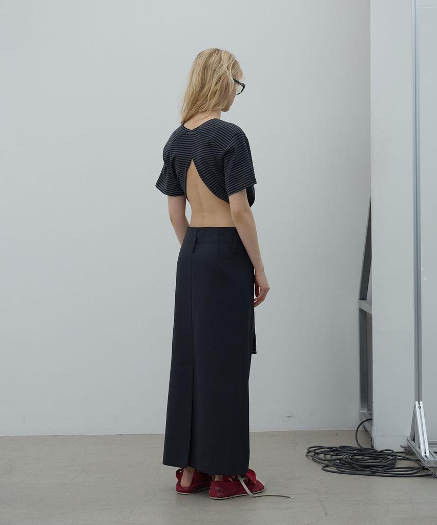 LCDC™ Back Slit V-Neck Top (Dark Gray)