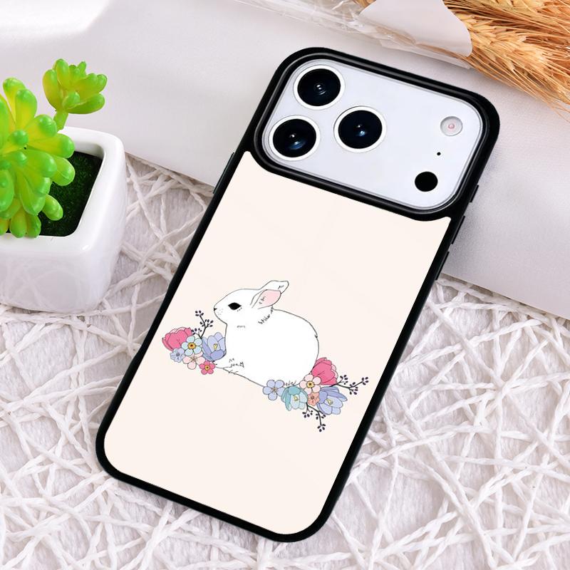 Cute Bunny Rabbit Phone Case for iPhone 17 Air 16 15 11 12 14 13 Pro Max Shockproof Cover