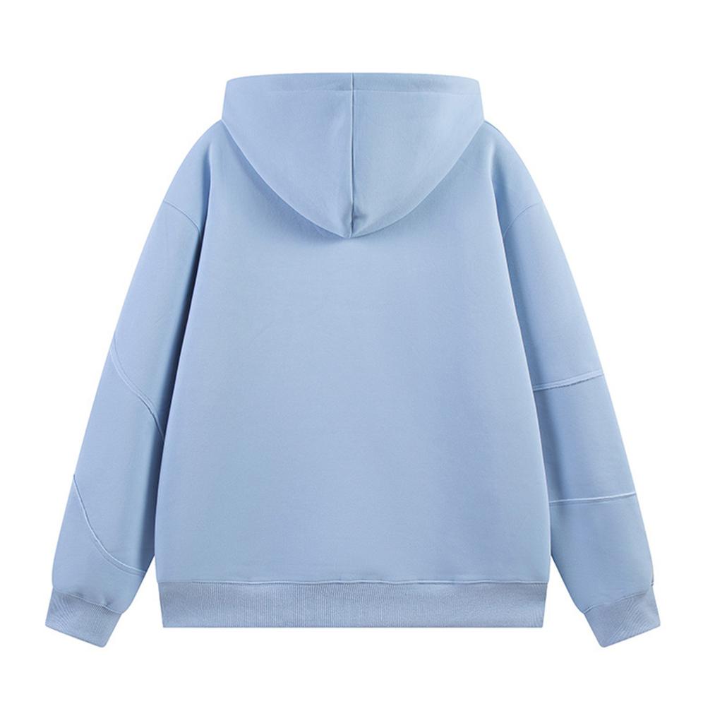 Men's Solid Color Plush Sweatshirt Hoodie Men's Sports Large Size Casual Sweatshirt