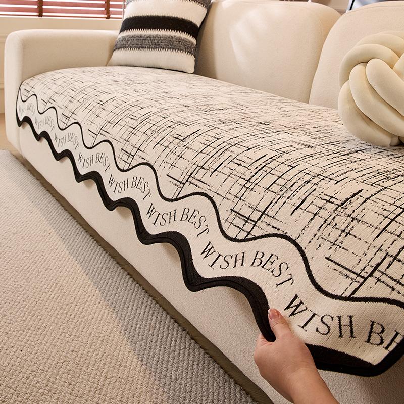 Special-Shaped Sofa Cushion Universal In All Seasons  New Non-Slip Seat Cushion Straight Row Autumn And Winter Advanced Leather Sofa Cover