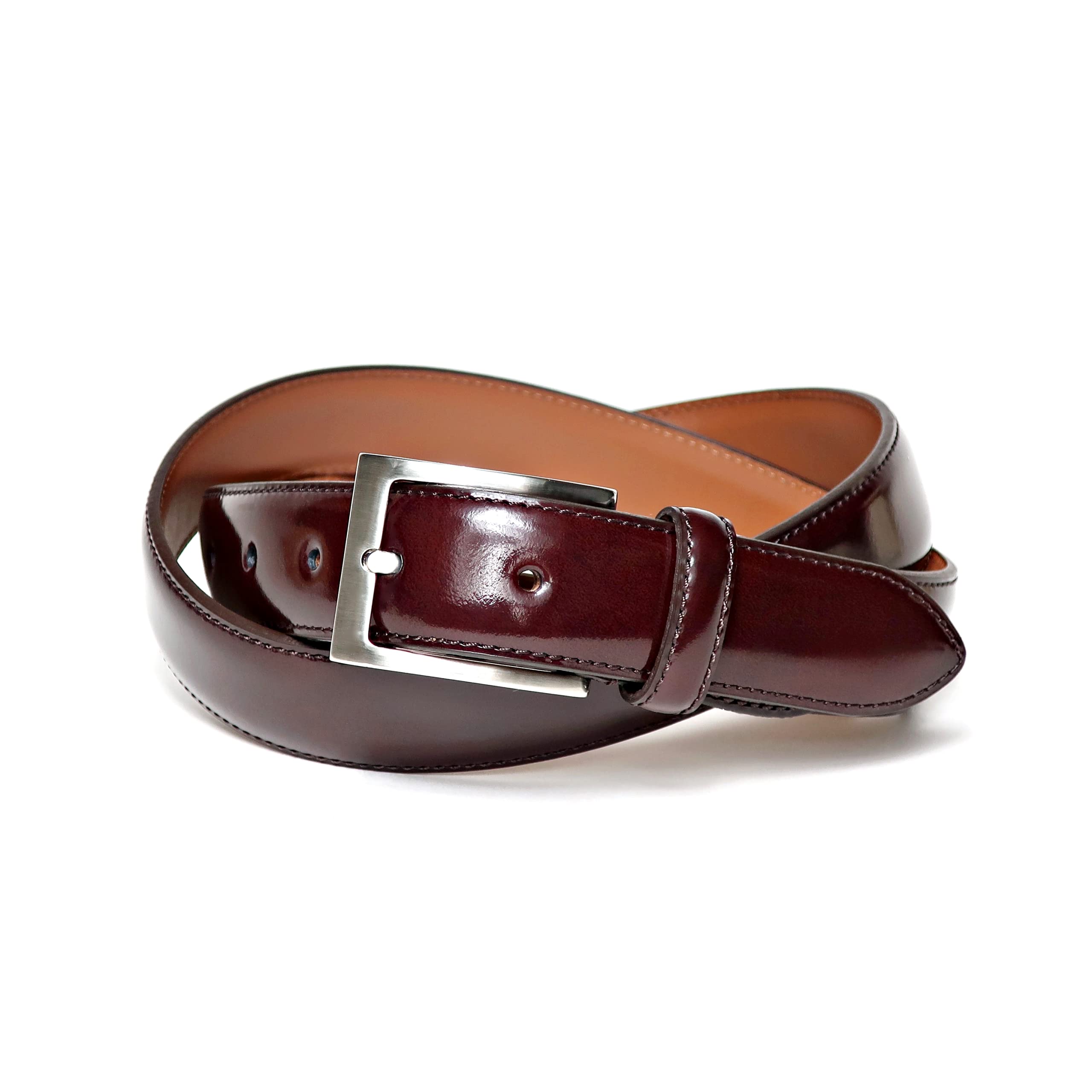 

[KIETH] Smooth Leather Glass Finish Belt for Men, Dark Brown, Business, Adjustable Size, Over 50 Years of History and Craftsmanship, Made in Japan,