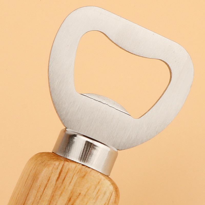 Wooden Handle Multi-functional Beer Bottle Opener with Stainless Steel
