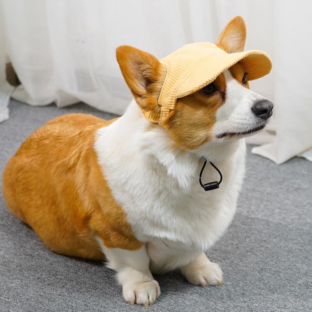 Pet Baseball Sun Hat, Adjustable Breathable Outdoor Visor Cap for Corgi Teddy Golden Retriever Puppy 20 Colors Lightweight Dog Sun Protection Hat