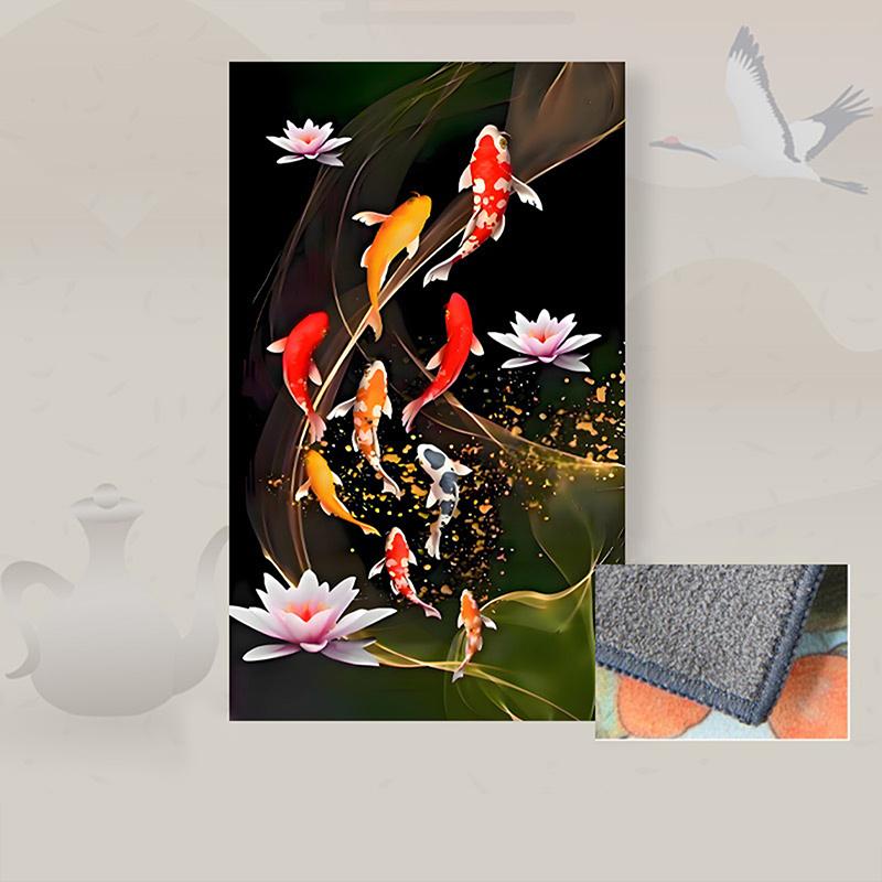 30*18Cm High-End Tea Towel With Retro Style And Colorful Painting, Special Tea-Drinking Cloth, Premium Tea Set