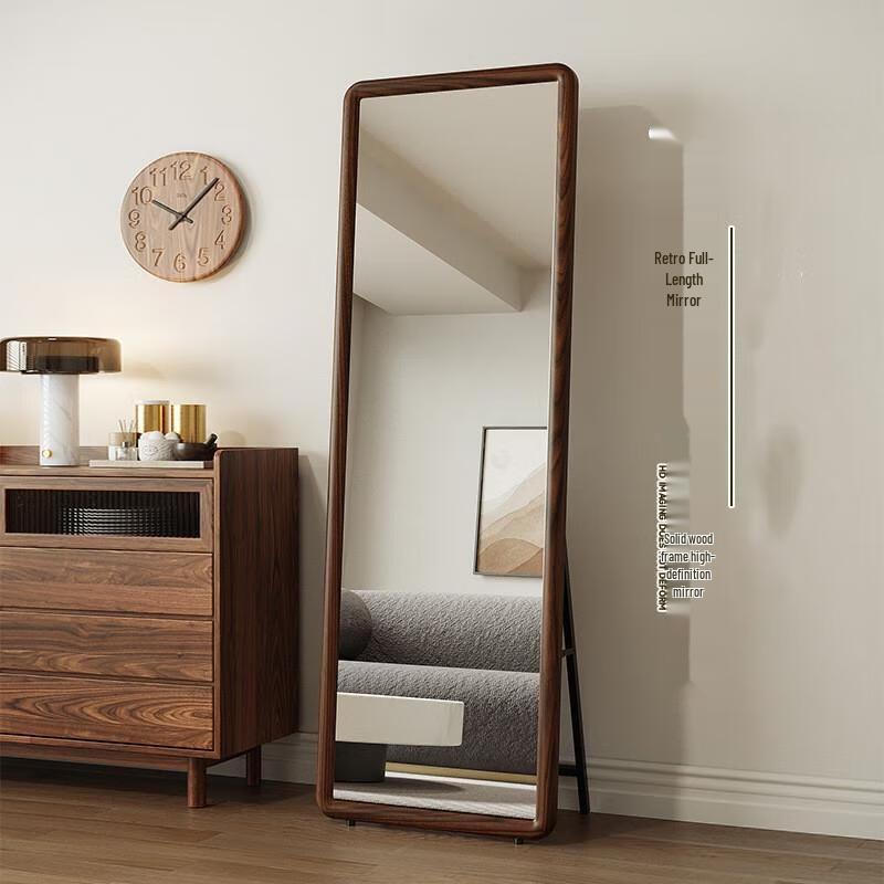 JINGRUIXIANG Nordic Solid Wood Full Length Mirror