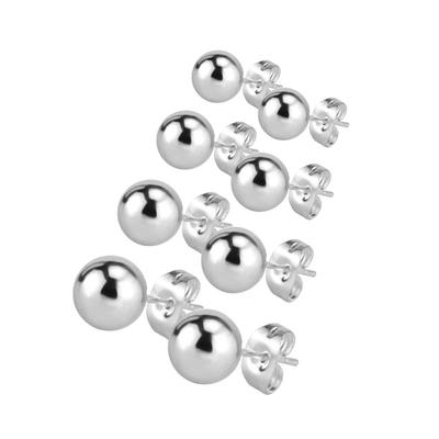 4 Pairs Jewelry Stainless Steel Mens Womens Earrings Ear Plugs