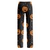 Women Loose Fit Casual Halloween Printed Pants Elastic Waist Relaxed Trousers with Pumpkin Pattern for Daily Wear
