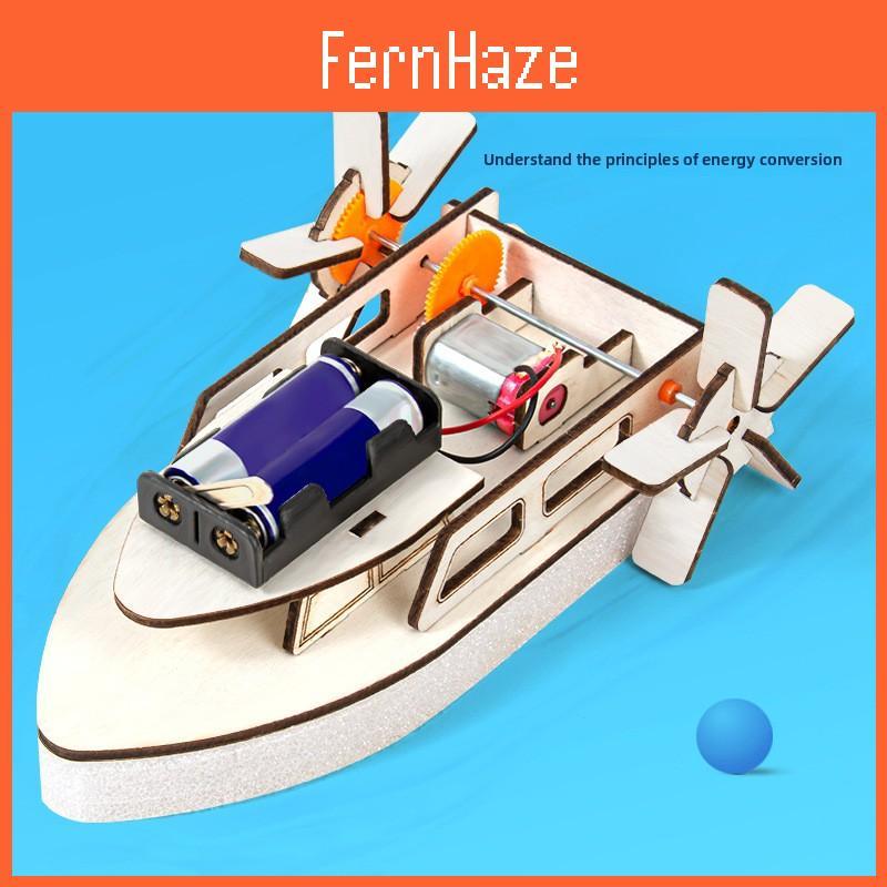 Gesimuleerd Elektrisch Scheepsmodel Hout Assembly Materiaal Kinderpuzzel Speelgoed Voor Kinderen Stem Leren En Praktisch Onderwijs