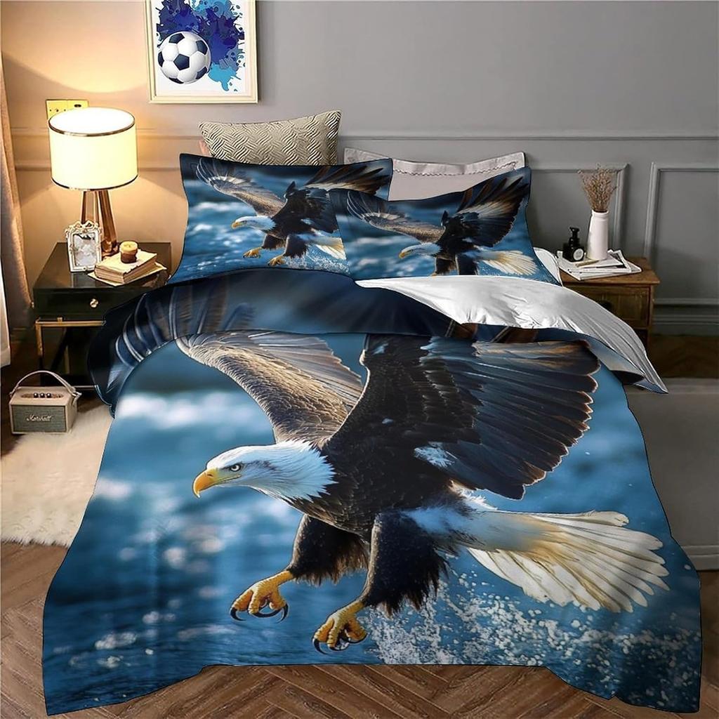 Dog Bedding Set, Cartoon Cute Style 3D Printed Ultra-fine Fiber Duvet Cover Pillowcase 3-piece Set for Adults and Children