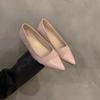 Inner Height Increase Pointed French Small Fragrant Single Shoes Women's Shoes 2025 Spring and Summer Suede Splicing with Skirt Evening Shoes