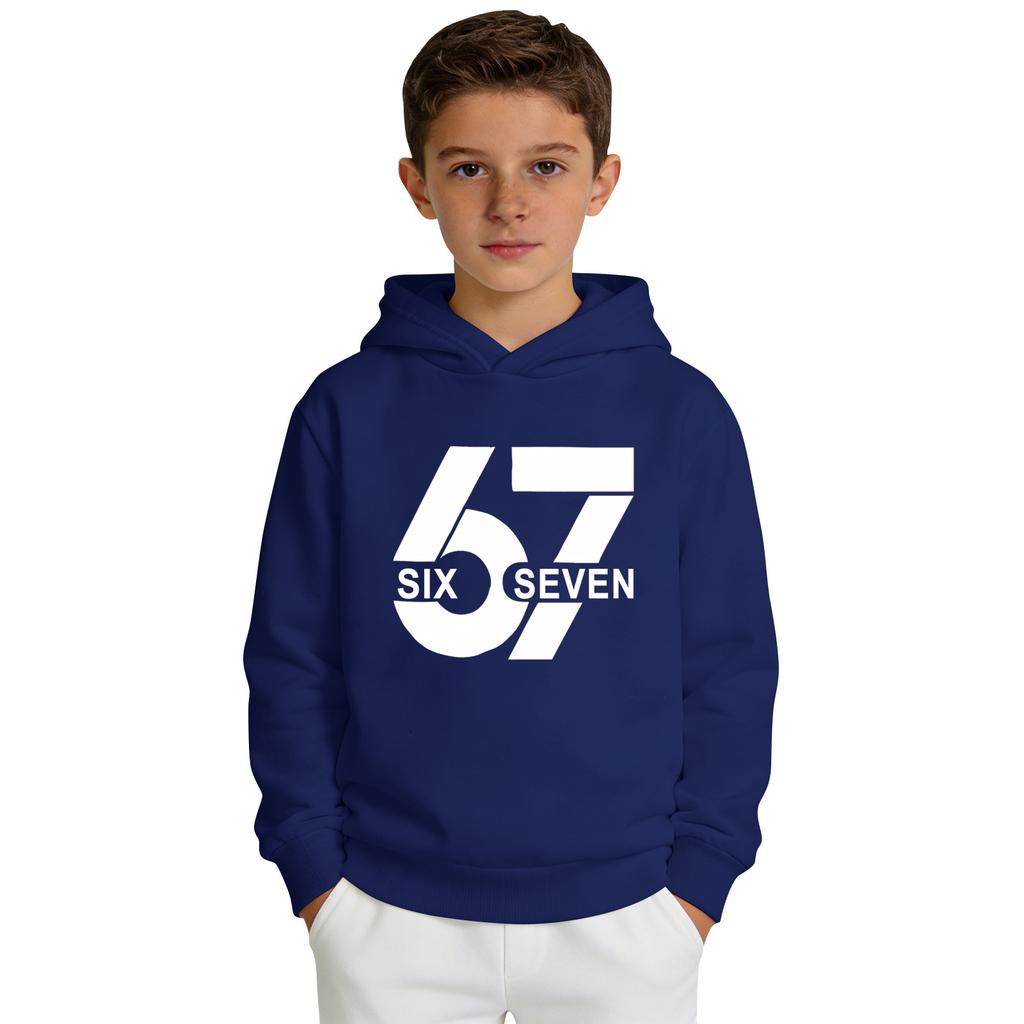 Guttegensert med trykk, hette og lange ermer, avslappet sportsgenser for komfort