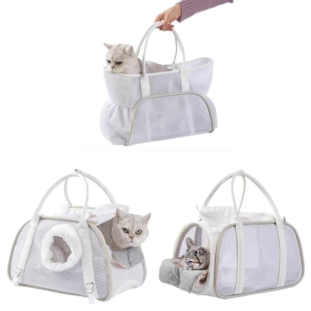 Borsa da Trasporto per Animali Domestici in Materiale PU per Gatti e Cani Piccoli Borsa da Viaggio Portatile per Proprietari di Animali Domestici