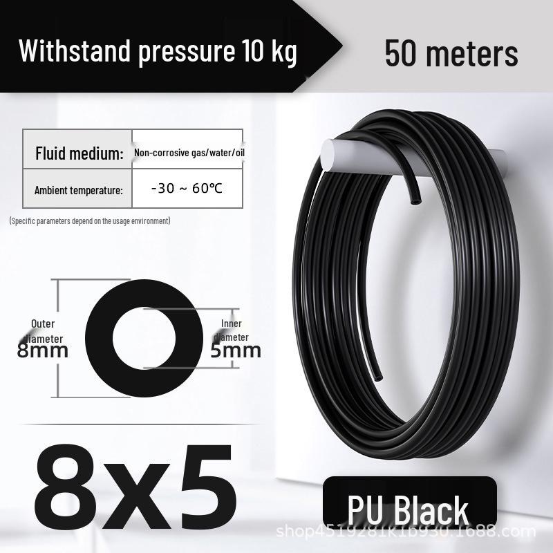 Zhuo Ji 8mm High-Pressure Transparent PU Air Hose for Air Compressors (Sizes: 4/6/10/12/14/16)