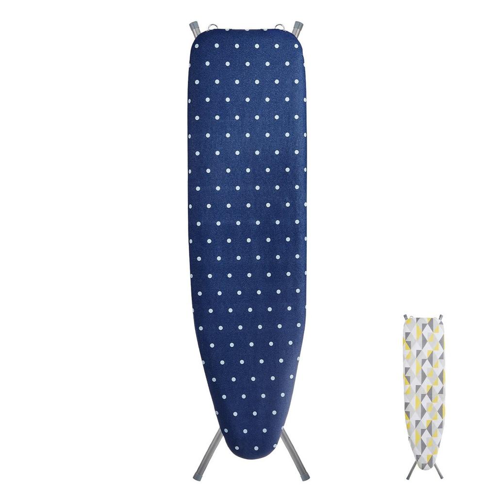 Ironing Board with Bottom Storage Tray, Thickened 4 Layers Iron Board with Heat Resistant Cover and 100% Cotton Cover, 10 Adjustable Heights Ironing