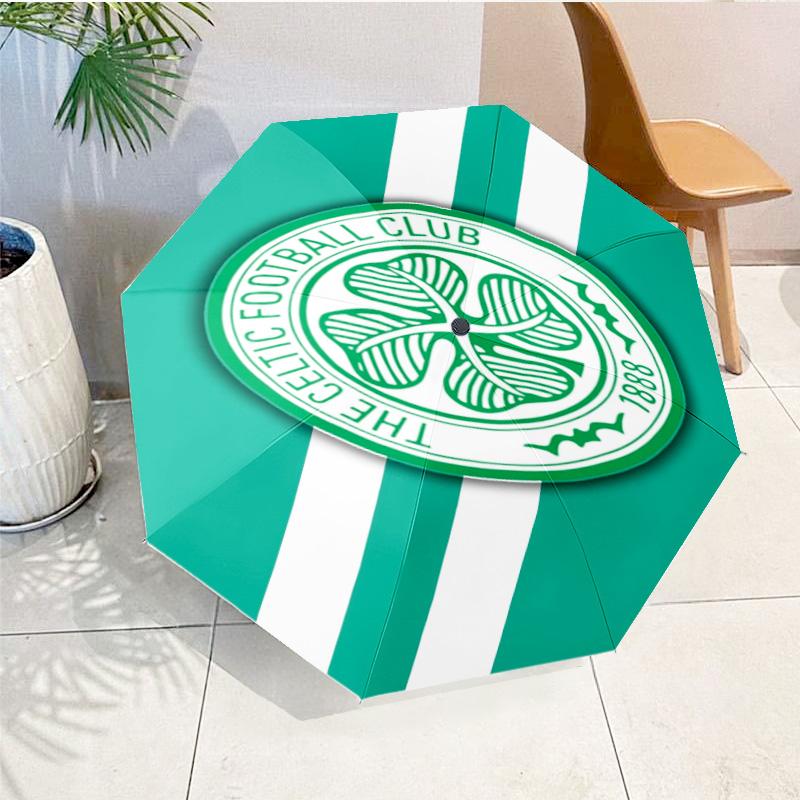 Cel-tic Football Club Crest Printed Automatic Umbrella, 8-Frame for Travel, camping, Casual Umbrella, Essential Gift for  for family and friends