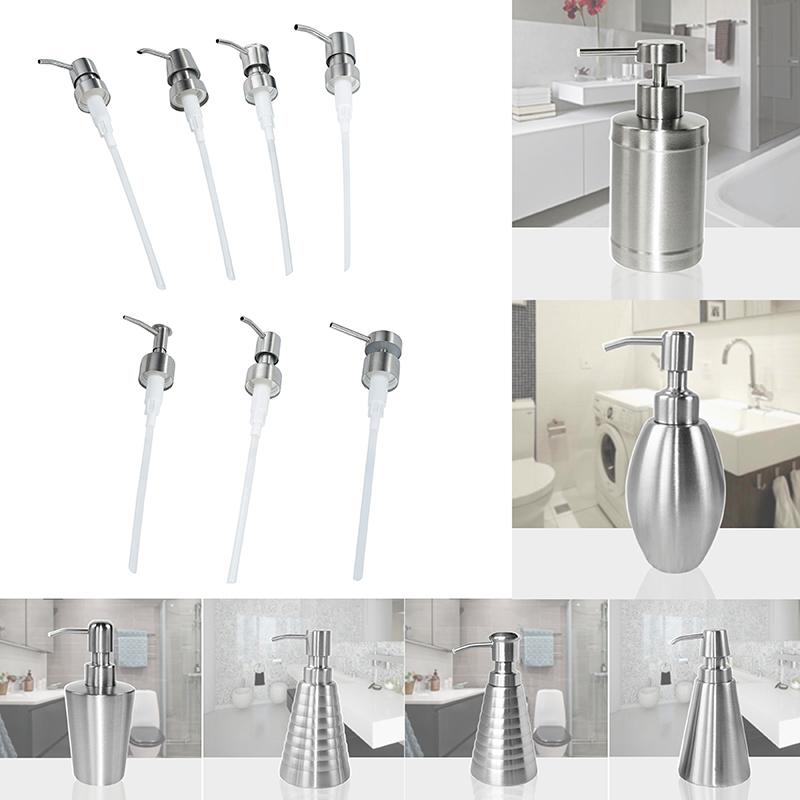 1pc Metal Head Bathroom Liquid Soap Dispenser Toilet Hand Replacement Lotion Shampoo Replacement Pump with Tube for Bathroom