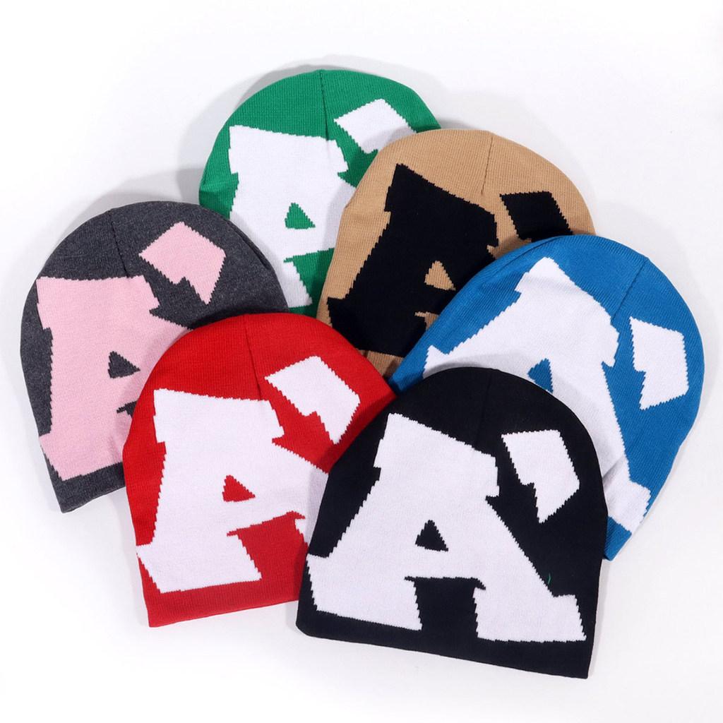 Acrylic Letter Beanie Hat For Women And Men Winter Warmth Street Style