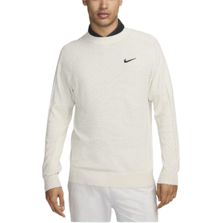 Nike Logo Print Pullover Crew Neck Long Sleeve Sweater Men sweater Beige FQ8832-072