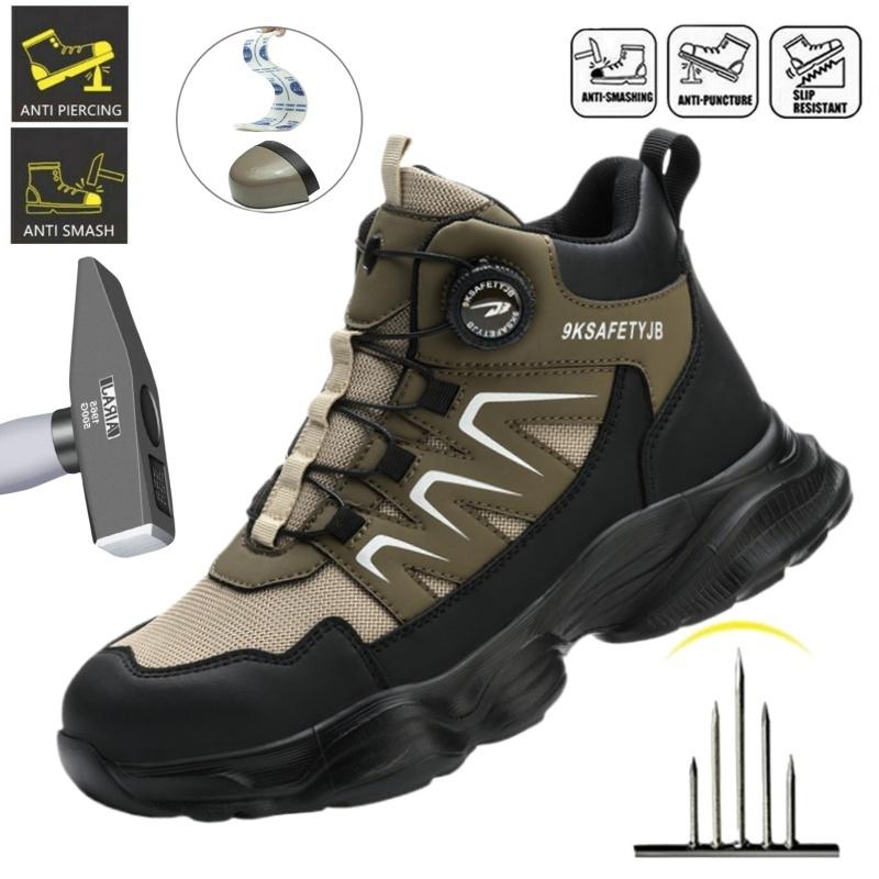 Steel Toe Safety Shoes Men Work Shoes Sneakers Lightweight Anti-Puncture Safety Shoes Men Indestructible Industrial Boots