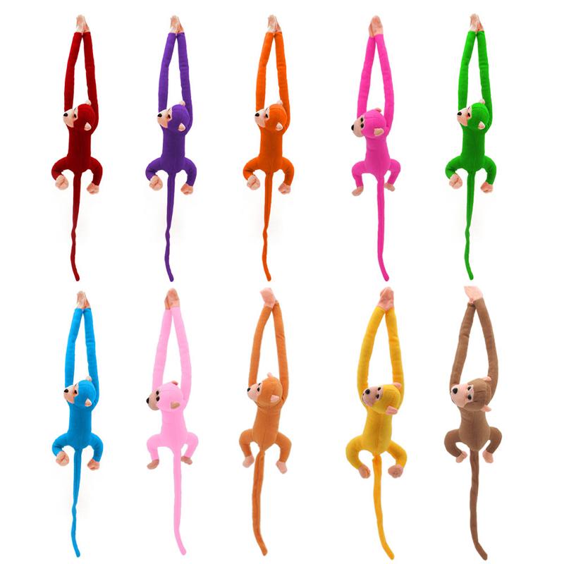 60cm Kawaii Long Arm Tail Monkey Stuffed Doll Plush Curtains Bebê Dormindo Apaziguar Brinquedos Animais Carro