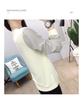 2025 Autumn Korean Simple Casual Striped Patchwork Loose Plus Size Round Neck Apricot Sweatshirt