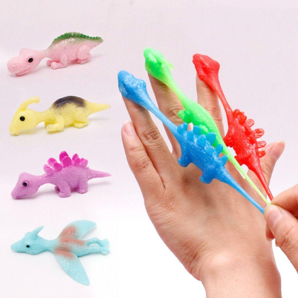 5pcs Dinosaur Launch Dinosaur Plastic Flying Dinosaur Finger Toys  Party Favors