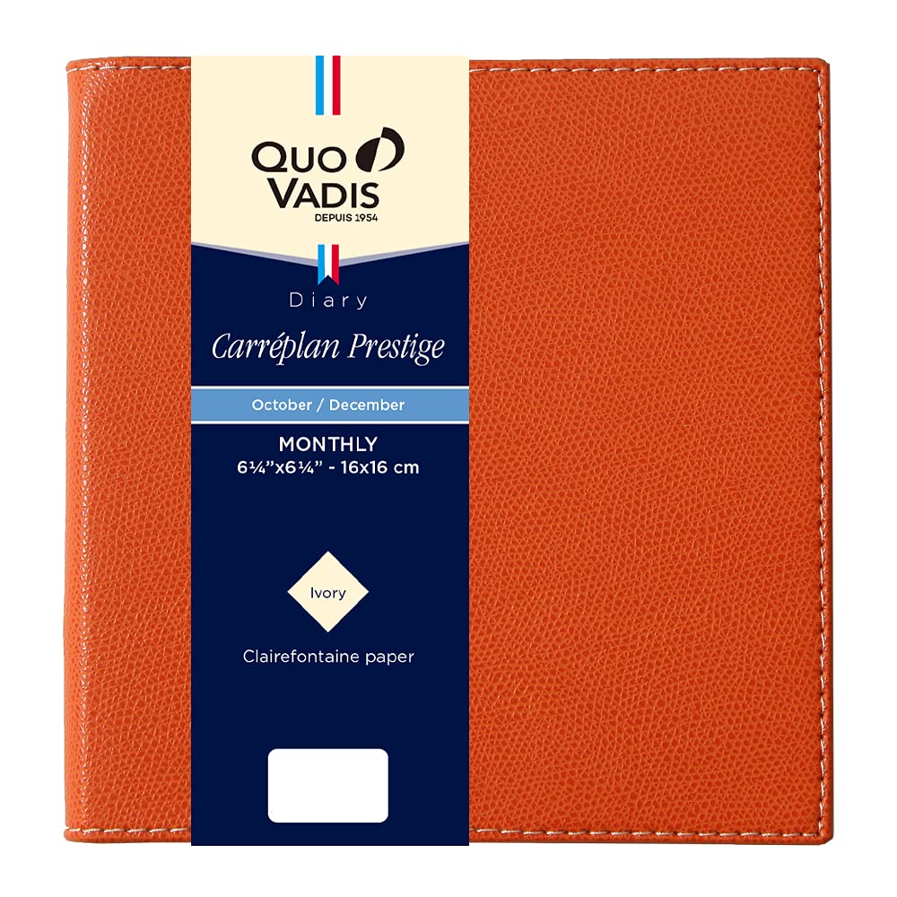 

QUOVADIS 2026 Planner Diary Caleplan Prestige/Club (Monthly Block, Starts October 2025, Square Size 16x16cm) apricot qv12402ap абрикосовий