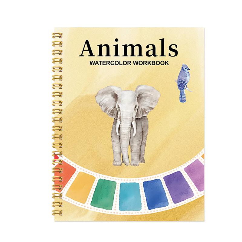 Caiete de lucru acuarelă Carte de colorat Prietenos pentru începători Kit de pictură Scene ușoare din natură Set de vopsele Artă Meșteșuguri